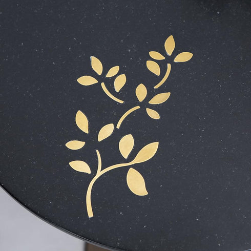 Accent Table with Flowers Motif